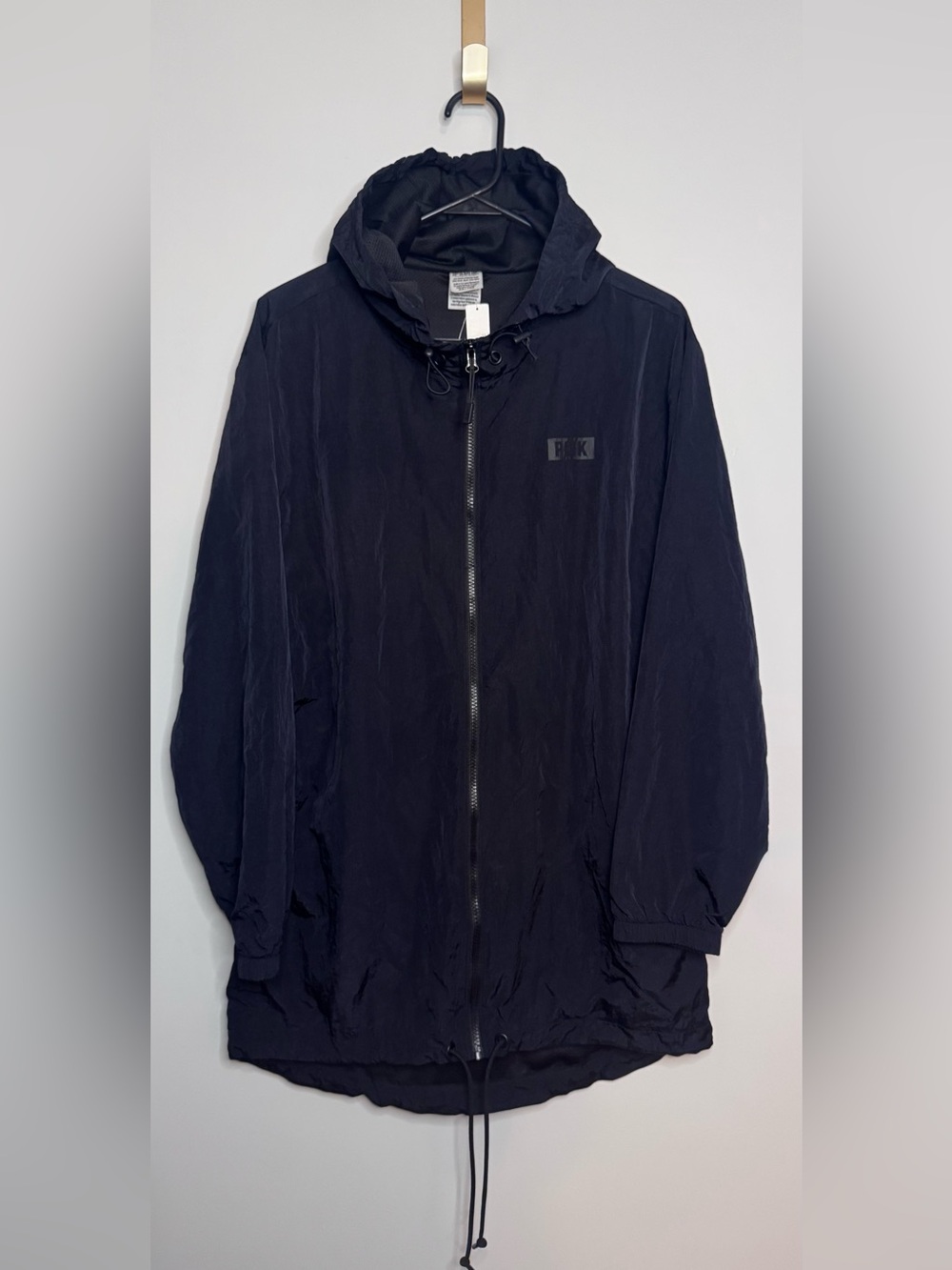 Pink Victoria’s Secret Black Hooded Utility Jacket NWT Size XS/S